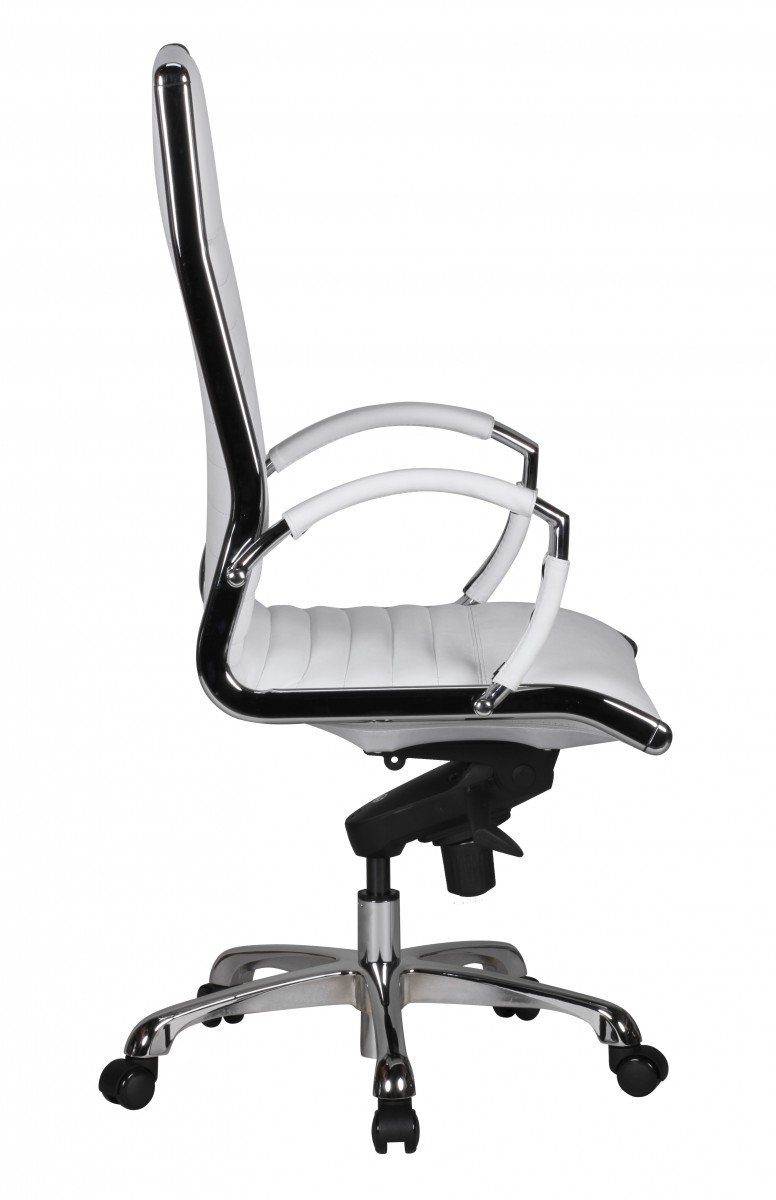 Amstyle Drehstuhl SPM1.233 (SALZBURG 1 Echtleder Weiß Schreibtischstuhl), Bürostuhl XXL 120kg Chefsessel höhenverstellbar