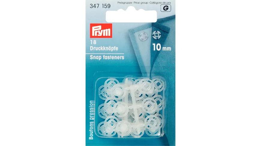 Prym Annähdruckknöpfe 10 mm transparent