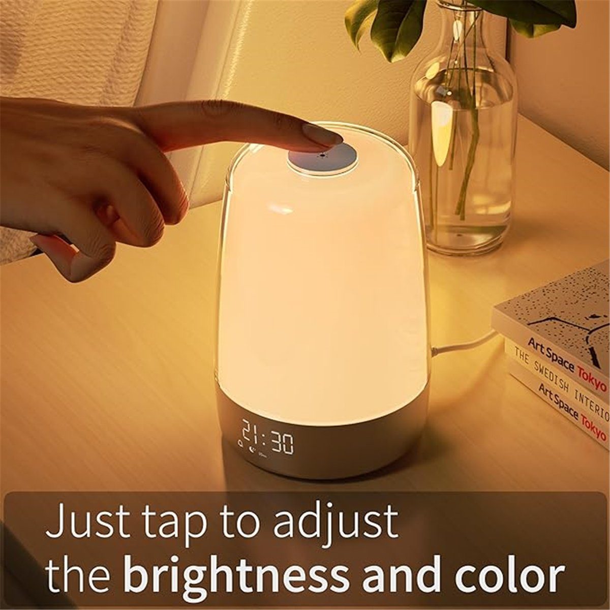 K&B Schlafphasenwecker Touch-RGB-Farbwechsel, dimmbares Weckerlicht mit Timer