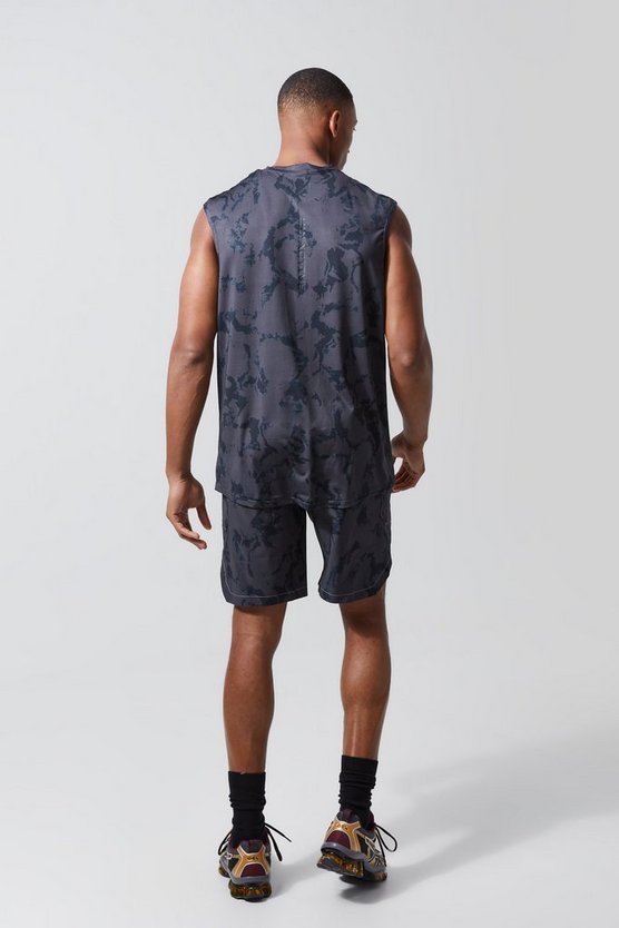 Cargo-Shorts mit Acid-Waschung und Active-Print