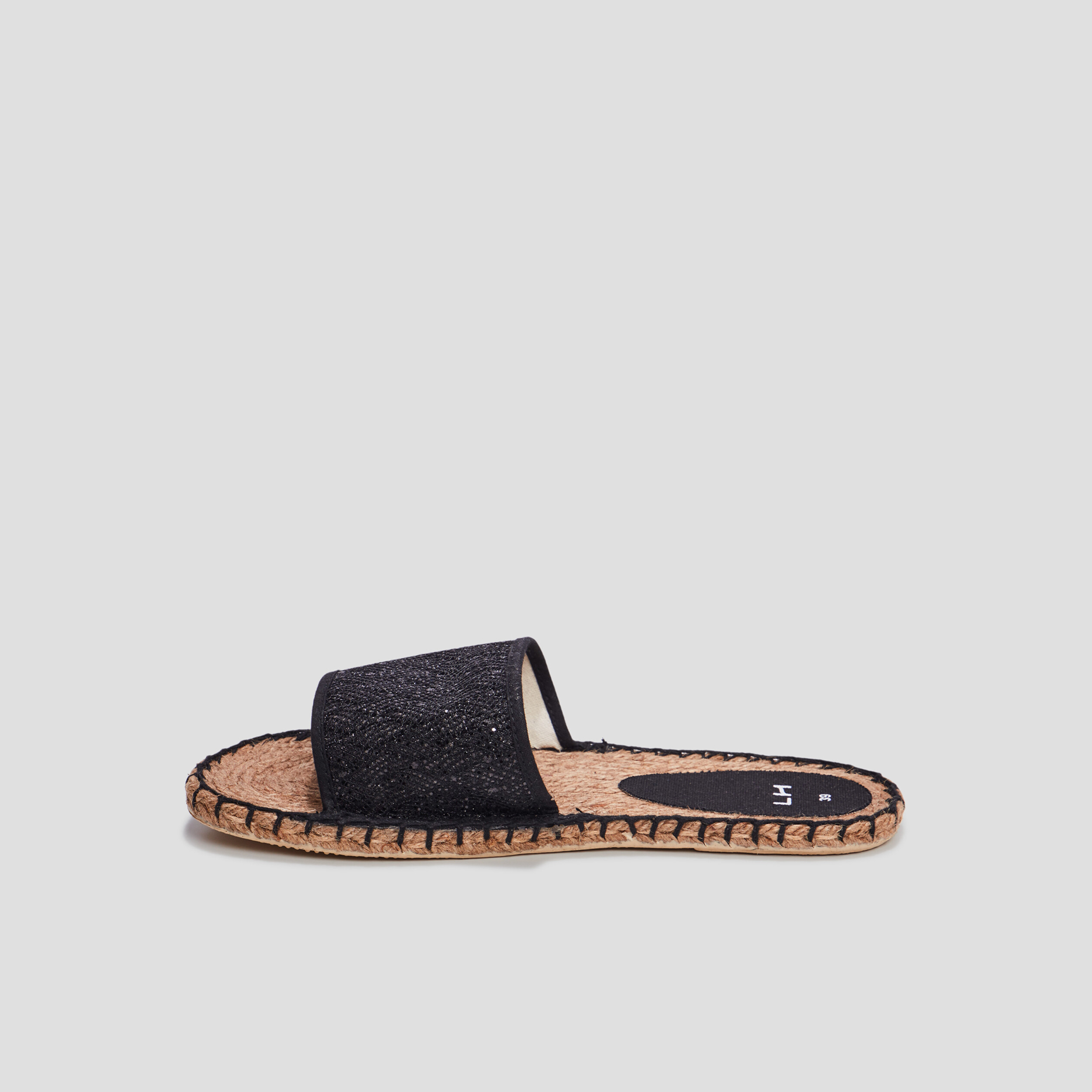 Mules détails cordes noir femme | La Halle