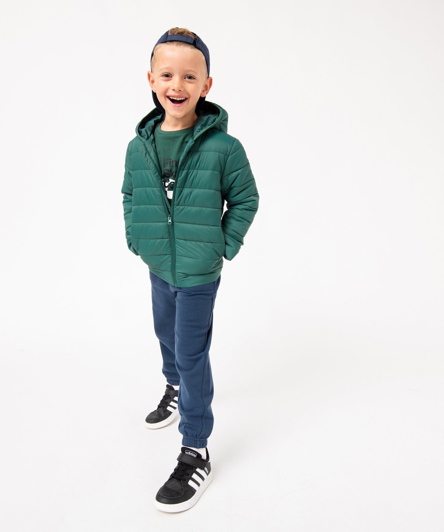 Blouson matelassé à capuche Garçon vert | GEMO