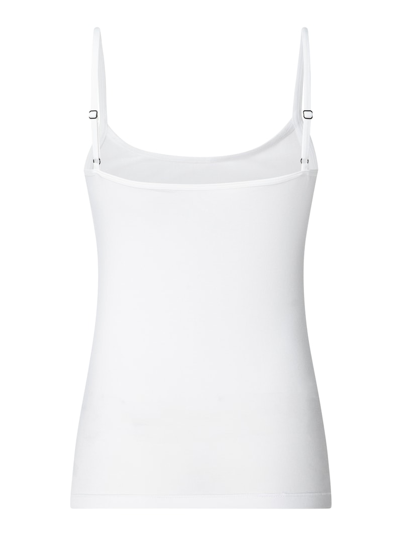 Slim Fit Top mit Modal-Anteil in weiß