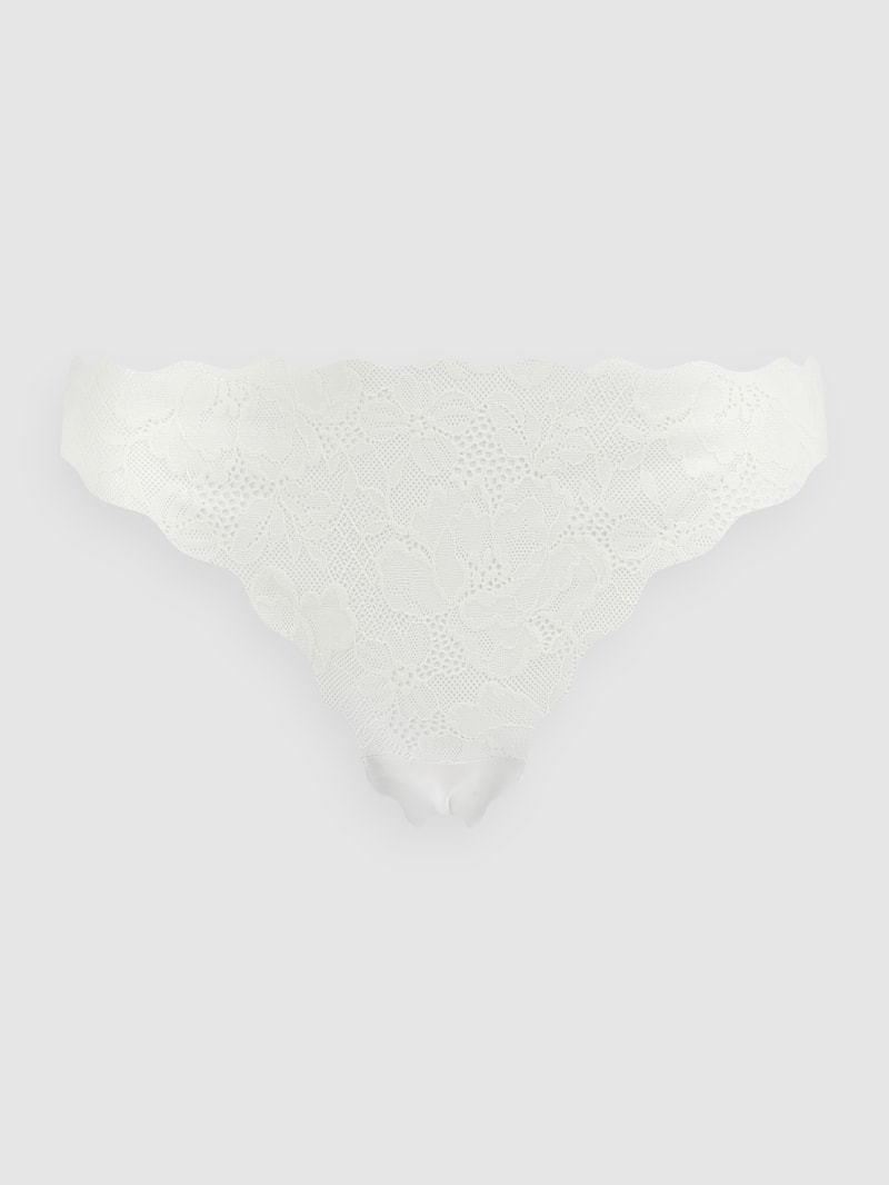 String mit floraler Spitze in offwhite