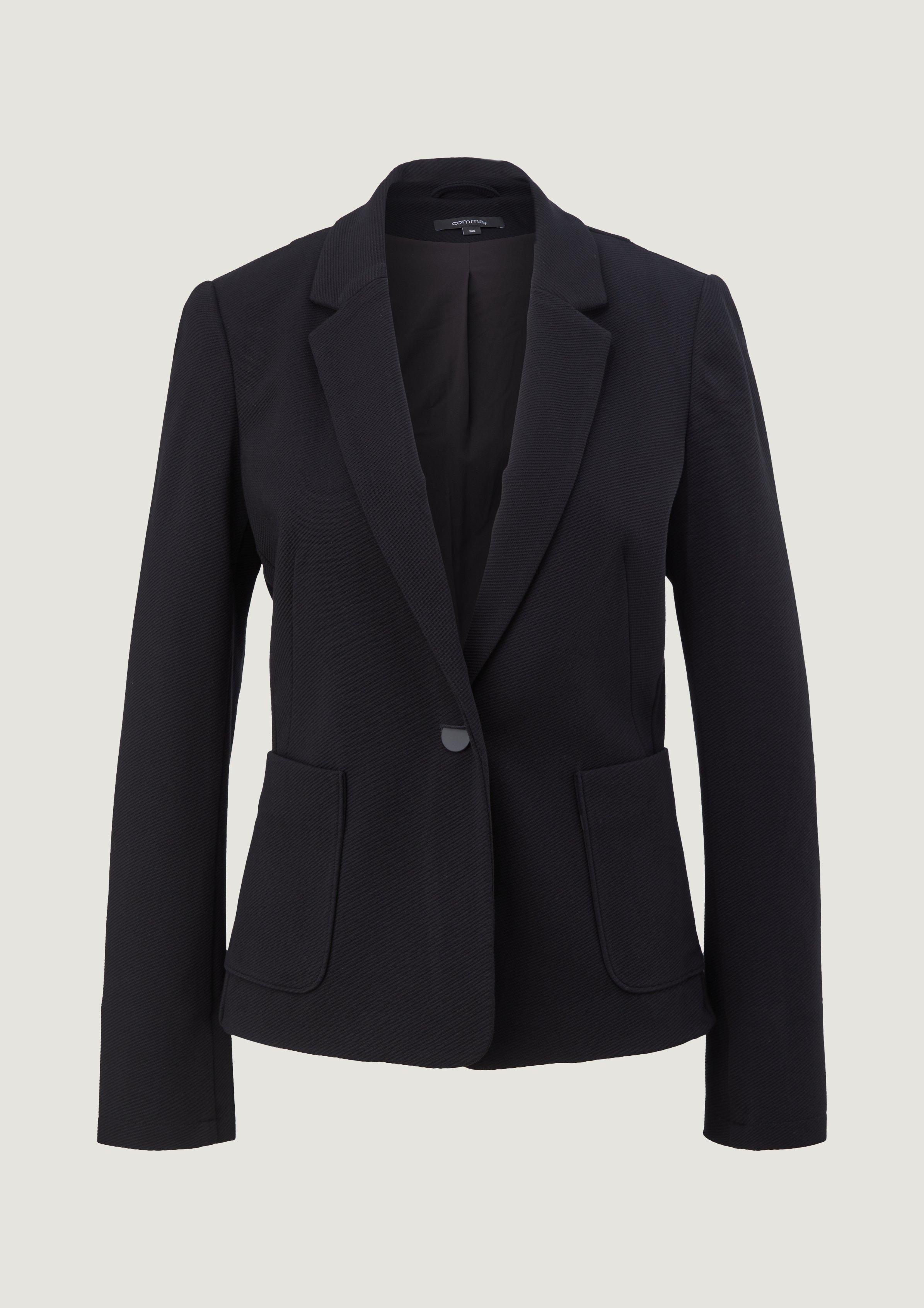 Jacke mit Webstruktur - schwarz