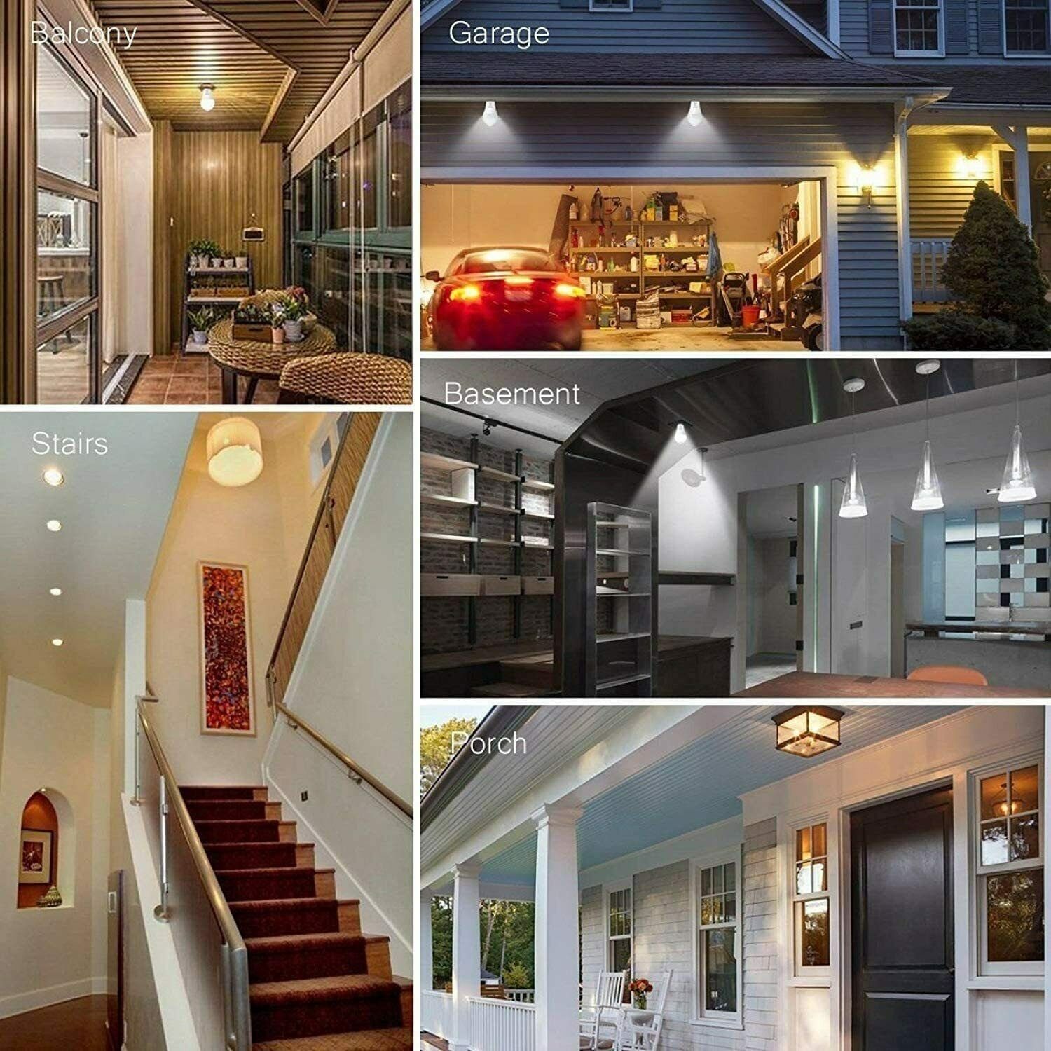 oyajia E27 LED Intelligente Lampe, 12W LED-Lampe mit Bewegungssensor Sensor Smarte Lampe, Automatische Glühbirne für Haustür Balkon Garage Treppen,1/2/4 Stück
