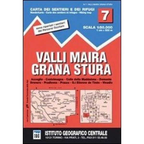 IGC Italien 1 : 50 000 Wanderkarte 7 Maira Grana Stura - Wanderkarte