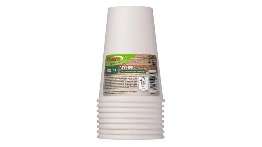 CleanPac nature Pappbecher 0,4l weiß