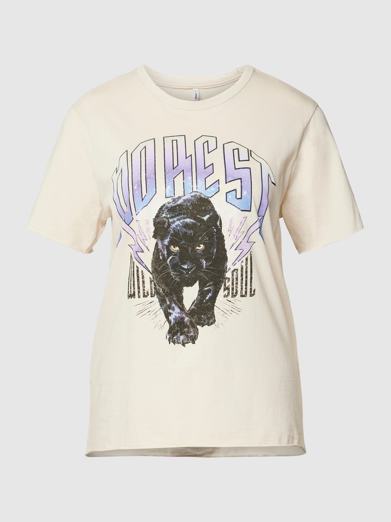T-Shirt mit Motiv-Print Modell 'LUCY' in offwhite