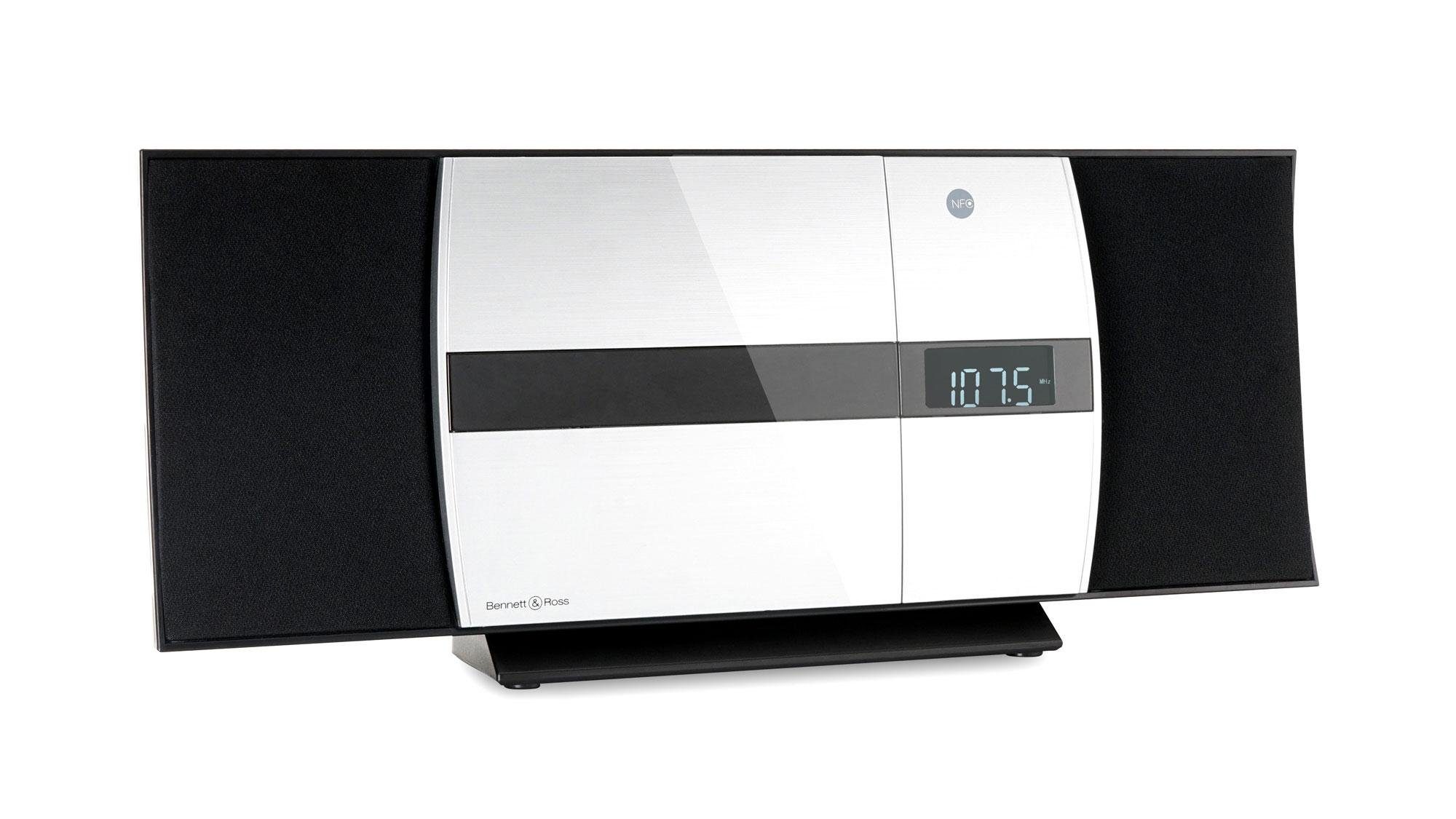 Bennett & Ross Ålesund Vertikal Stereoanlage (UKW/MW-Radio, 10 W, Microanlage mit CD/MP3-Player, USB, Bluetooth- und NFC Schnittstelle)