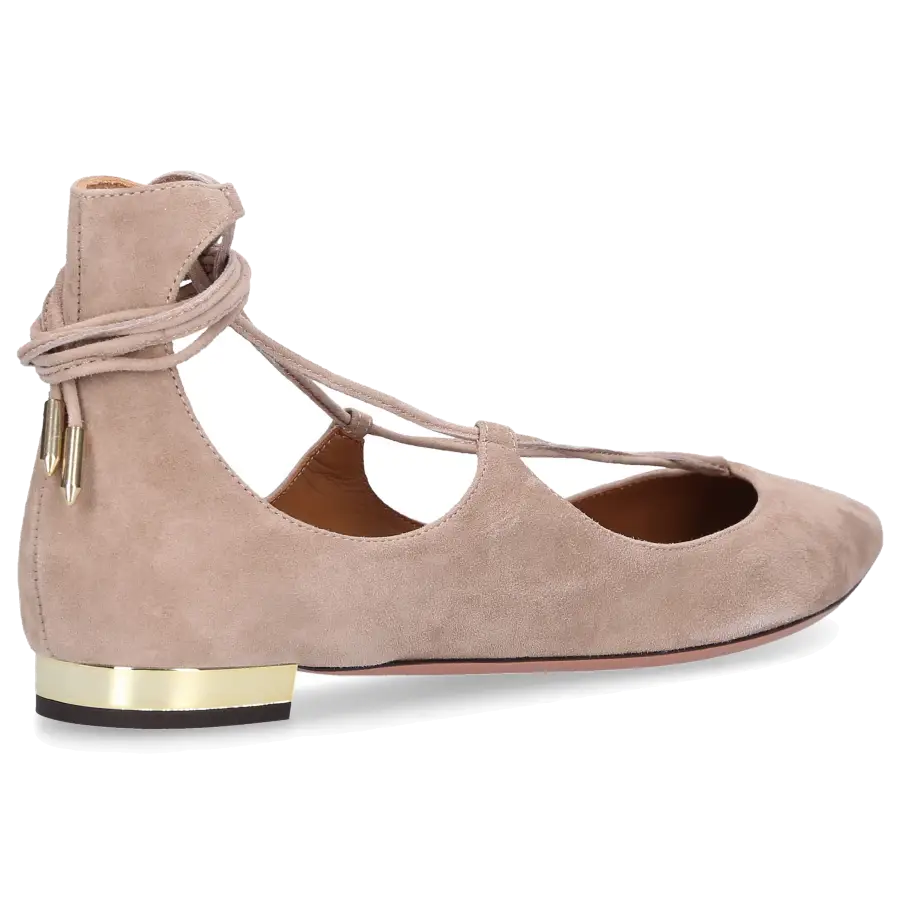 Aquazzura - Sling-Ballerinas CHRISTY Veloursleder camel - braun