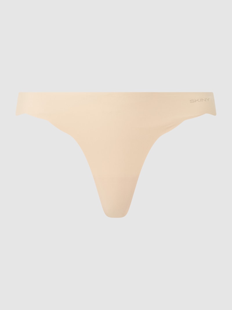 Tangaslip aus Mikrofaser - nahtlos in beige