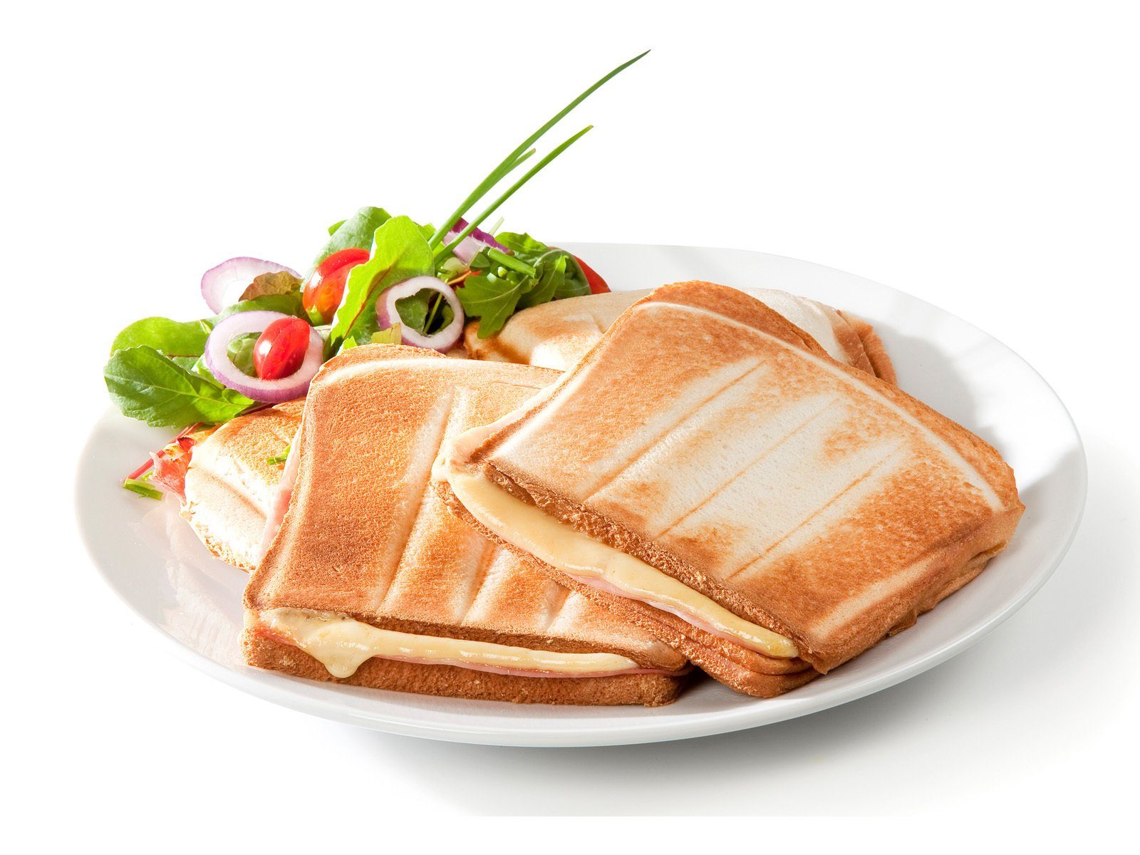 Domo Sandwichmaker, 1800 W, 4er Toaster XXL Snack Panini-Maker & Gabel extra tief große Toasties