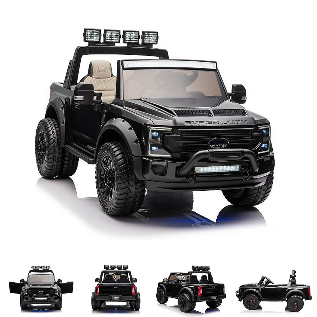 Kinder Elektroauto Ford Super Duty Zweisitzer Stoßdämpfer Fernbedienung Elektro-Autos