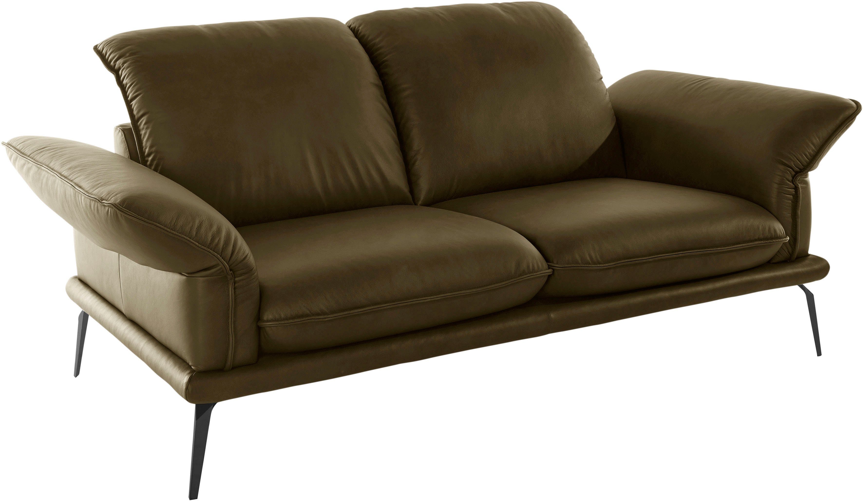 W.SCHILLIG 2,5-Sitzer sherry, Kopfstützenverstellung, Metallfüße in Schwarz, Breite 214 cm