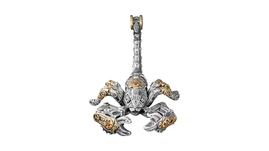 GILDE Figur Skorpion Steampunk H=14cm Silberfarben