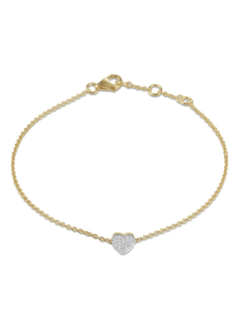 Culet Jewellery - sydänrannekoru 18 karaatin keltakultaa timanteilla