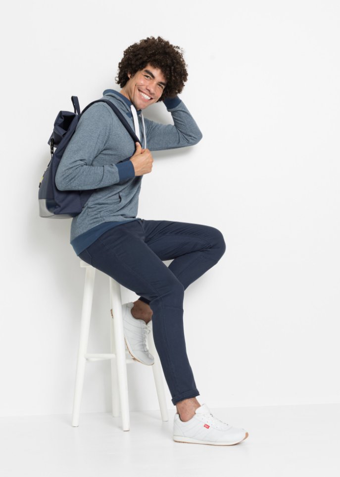 Sweatshirt mit recyceltem Polyester und Schalkragen