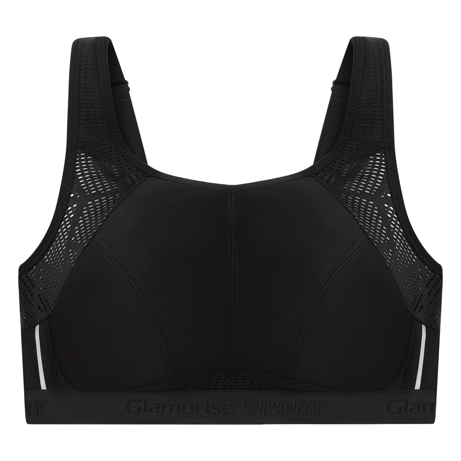 Atmungsaktiver Mesh-Sport-BH - Schwarz