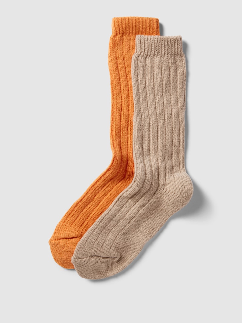 Socken mit geripptem Abschluss in apricot