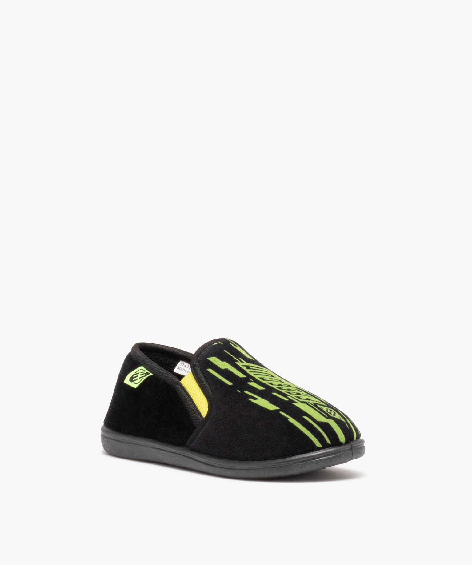 Chaussons Garçon imprimés en velours à enfiler - Freegun noir | GEMO