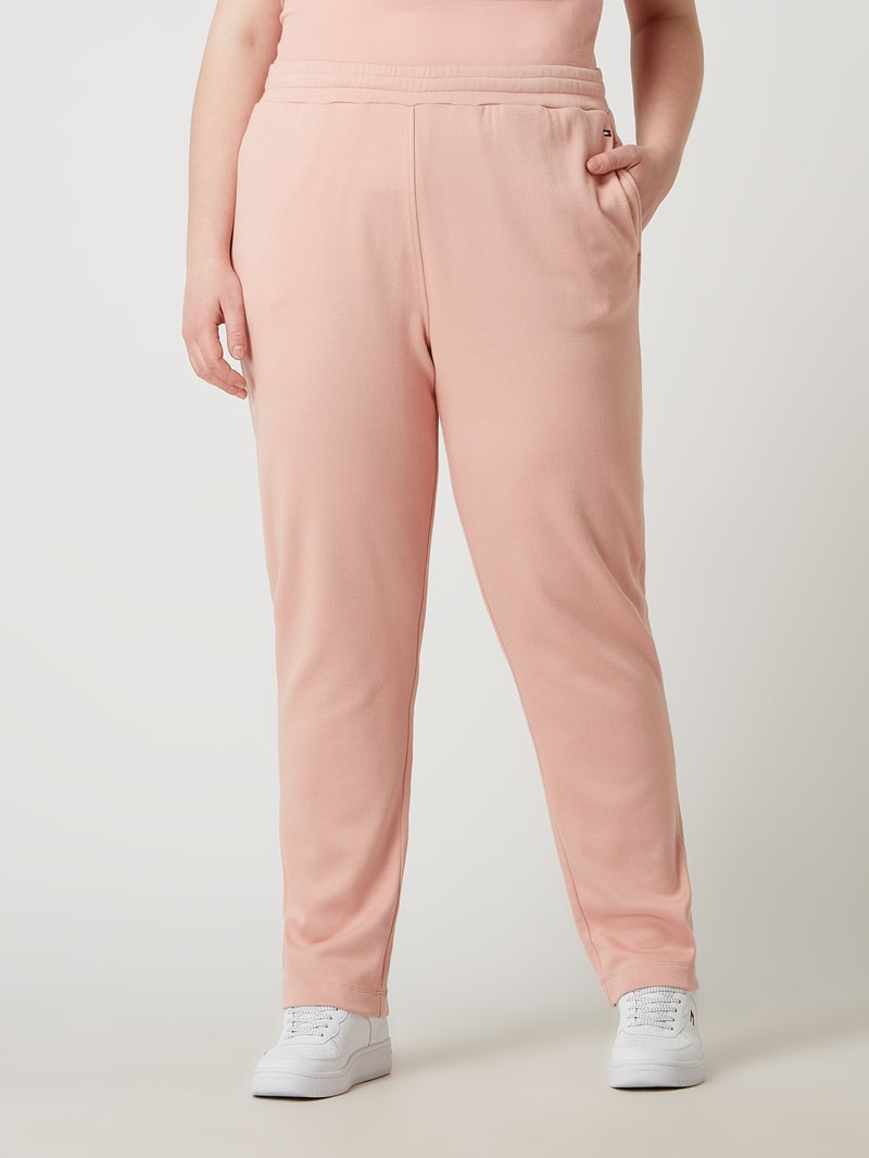 PLUS SIZE Tapered Fit Schlupfhose aus Piqué in hellrosa