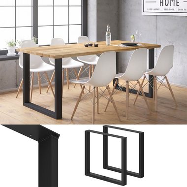 Vicco Tischbein Tischbeine Metallbeinde LOFT 72x80cm Schwarz 2-er Set