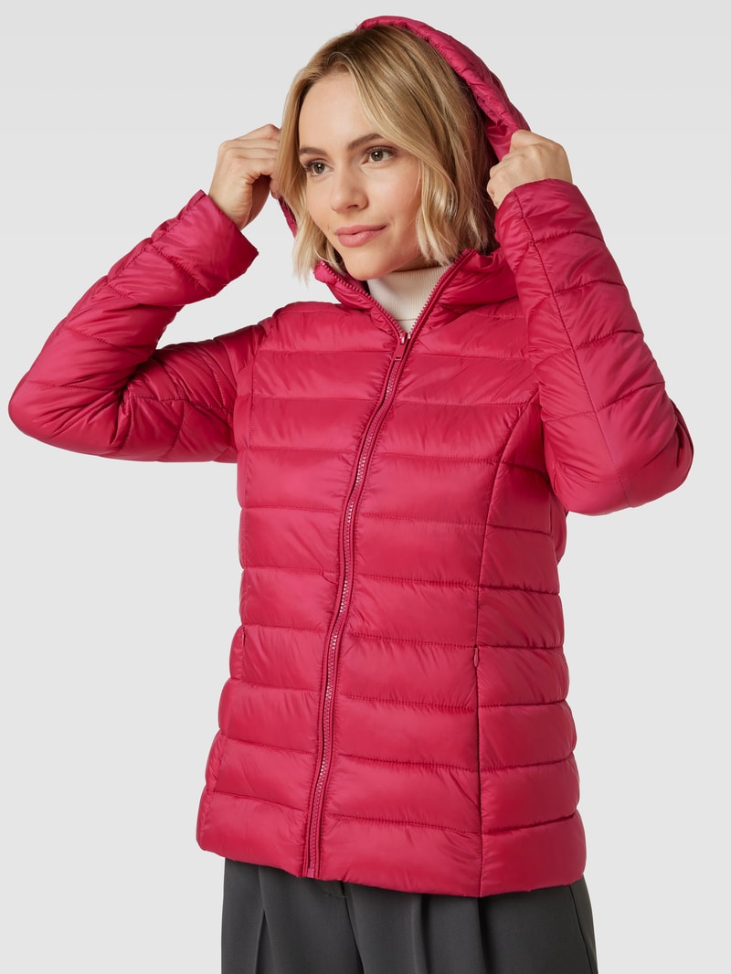 Steppjacke mit Kapuze in pink