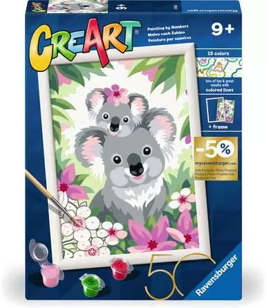 CreArt Koala Cuties - Malen nach Zahlen für Kinder ab 9 Jahren