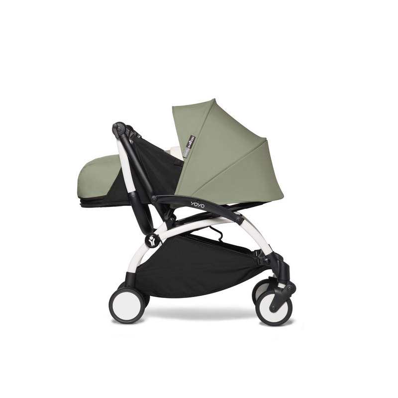 Poussette Yoyo2 4 roues châssis blanc assise 0+ olive Babyzen