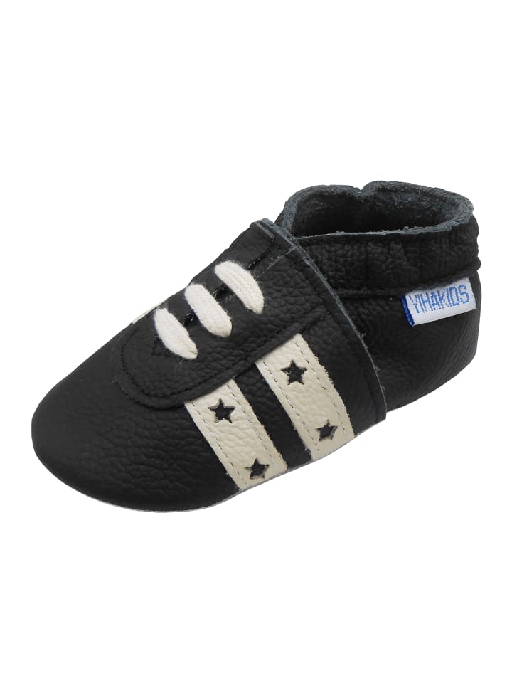 Yalion Baby Leder-Krabbelschuhe in Schwarz günstig kaufen 17/18