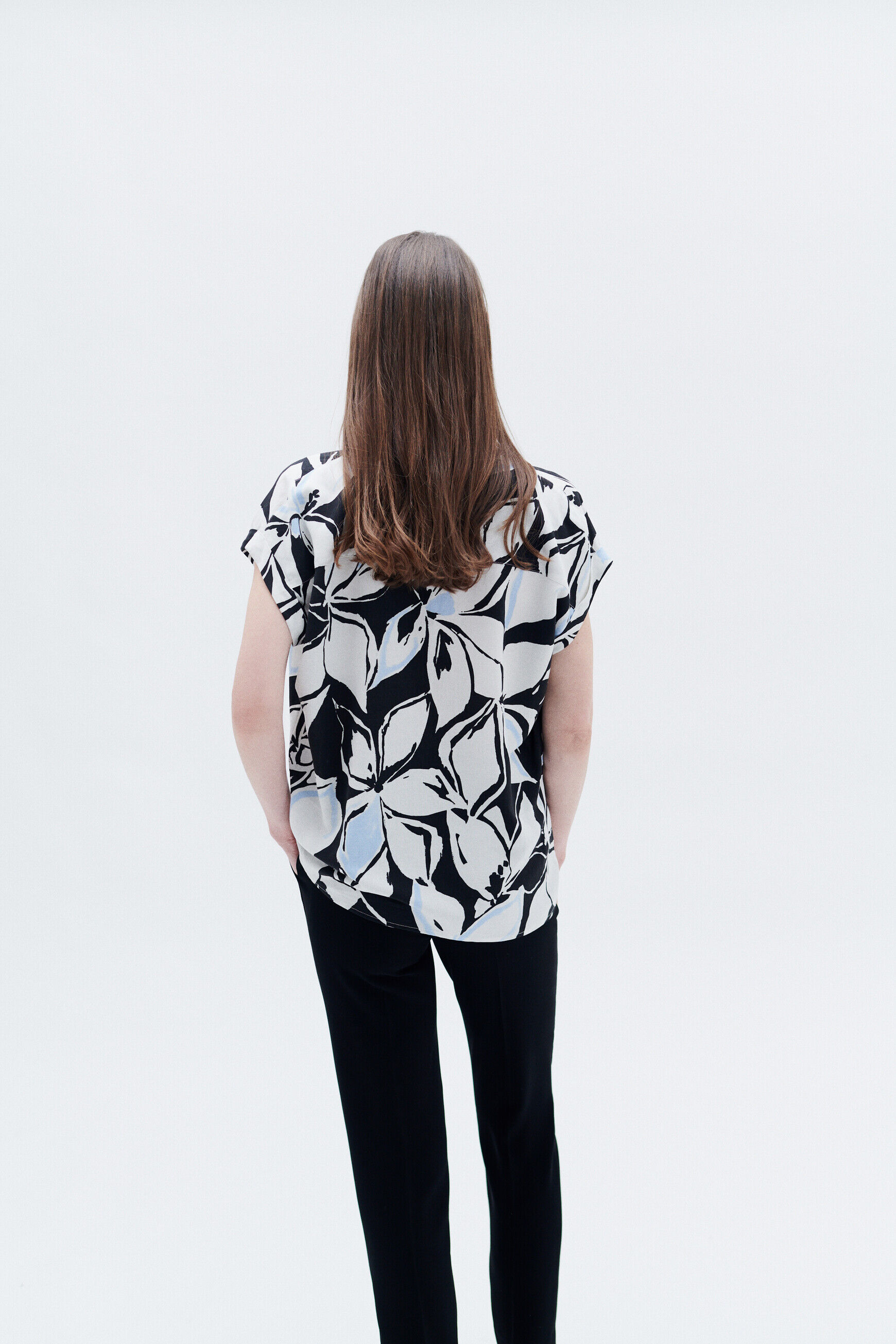 Chemise colombes noir femme