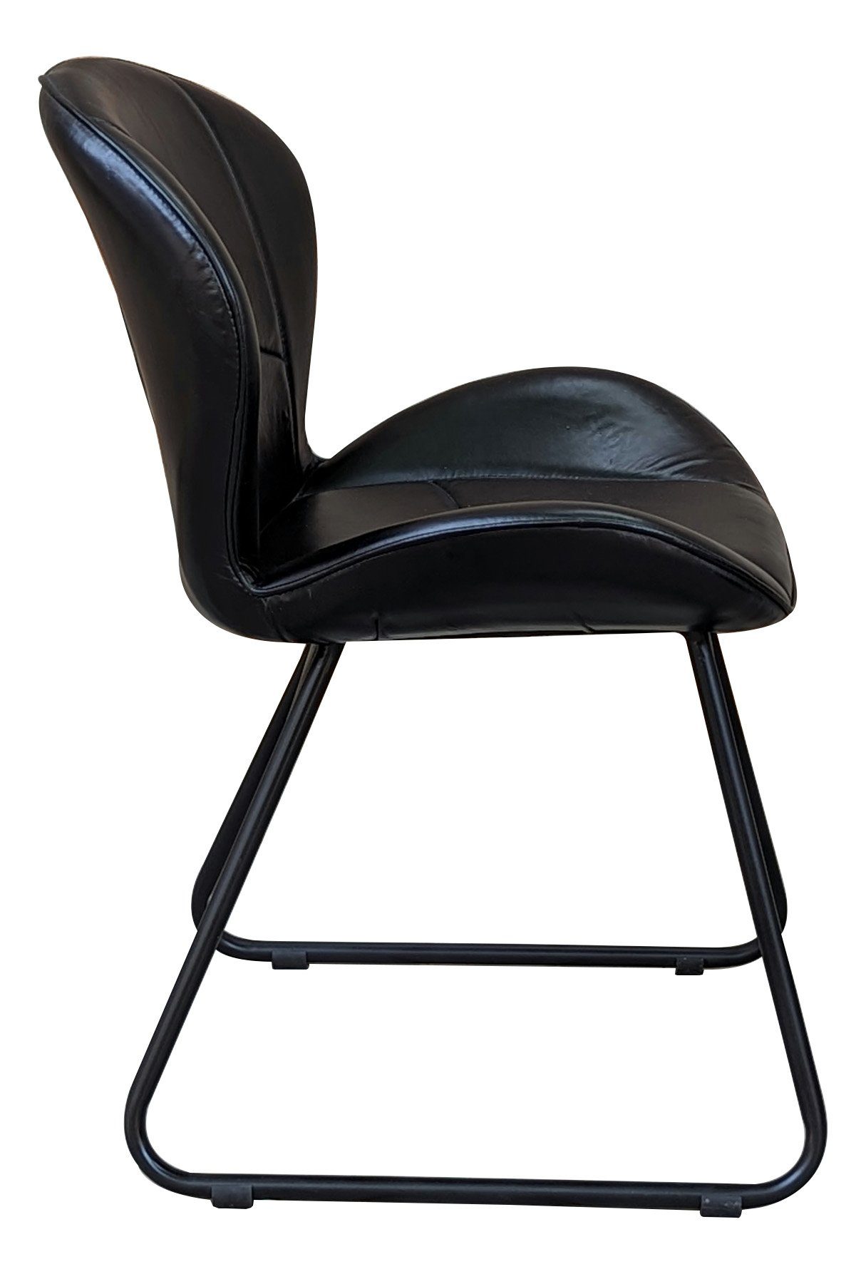 Casa Moro Polsterstuhl Lederstuhl Alessandro Esszimmerstuhl Echt Leder (Retro Stuhl in Braun Beige Schwarz), handgefertigt