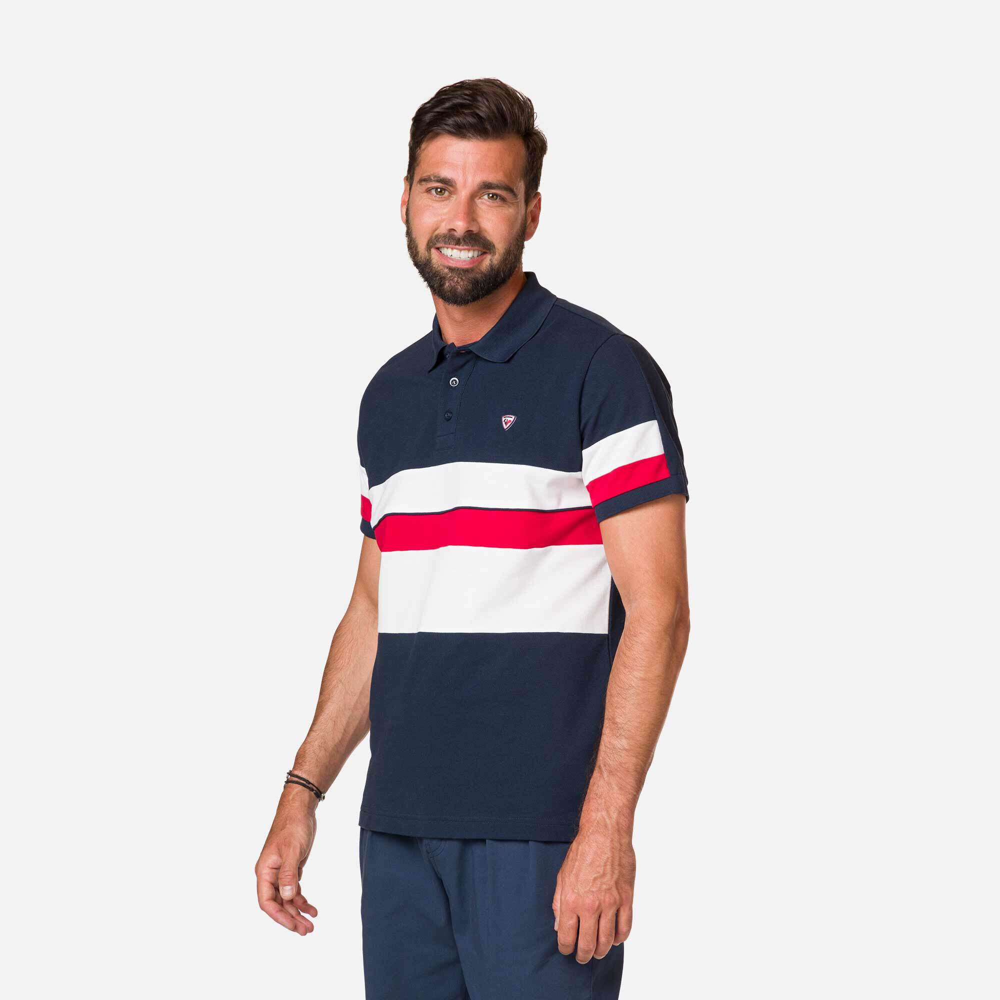 Polo logo rayé homme