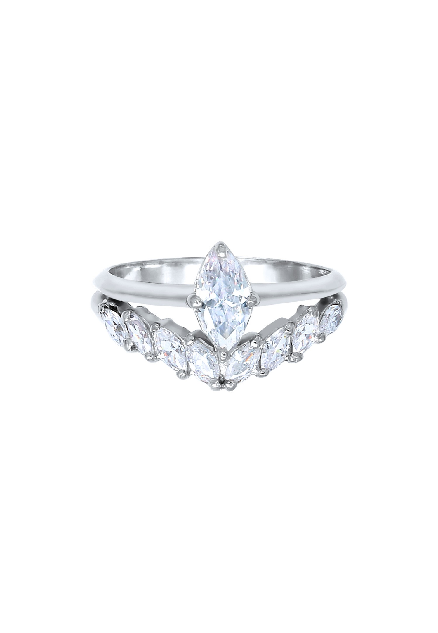 Anello da donna Elli PREMIUM Elli PREMIUM scintillante di eleganza con cristalli di zirconia cubica in argento sterling 925 placcato oro