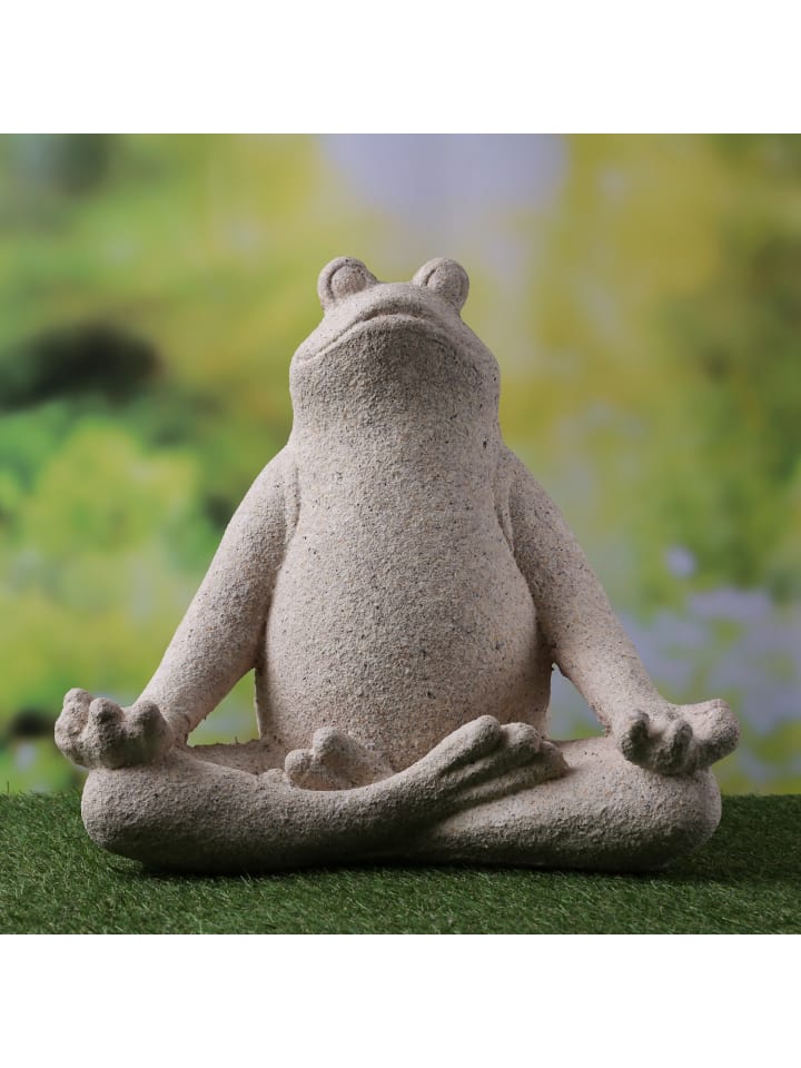 MARELIDA Gartenfigur Yoga Frosch Dekofigur meditierend H: 36cm in natur günstig kaufen onesize