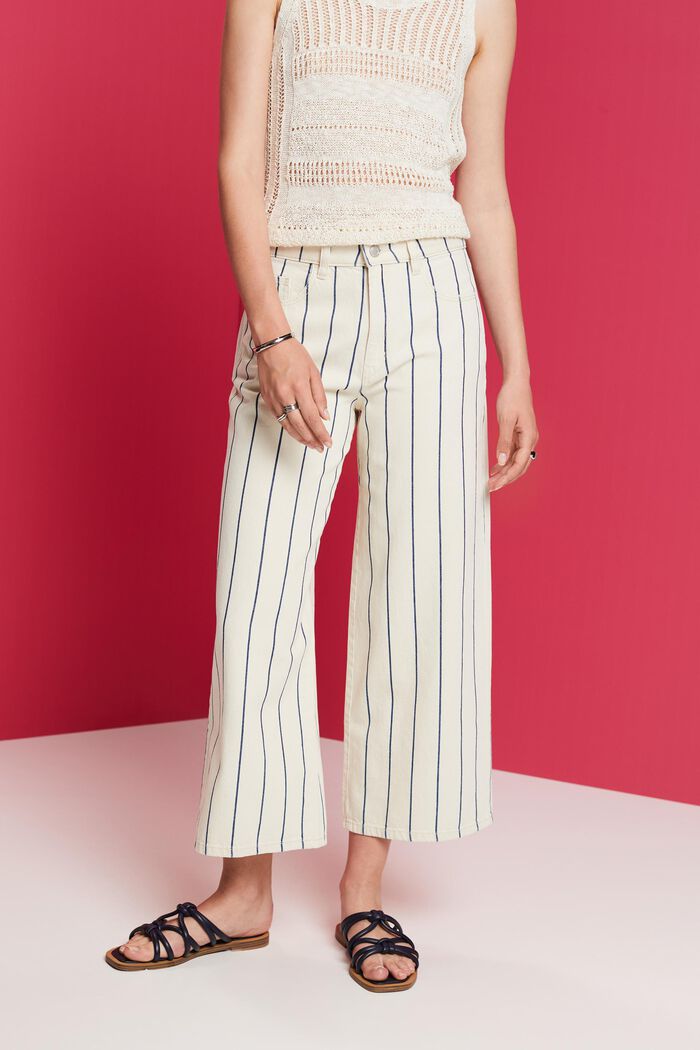 Gestreifte High-Rise-Culotte, 100% Baumwolle