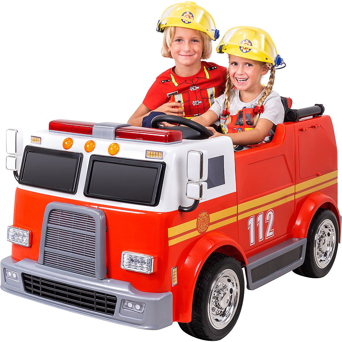 Kinder Elektroauto Feuerwehr LL911 - 2x45 Watt - Kinderauto mit Fernbedienung - Soundmodul