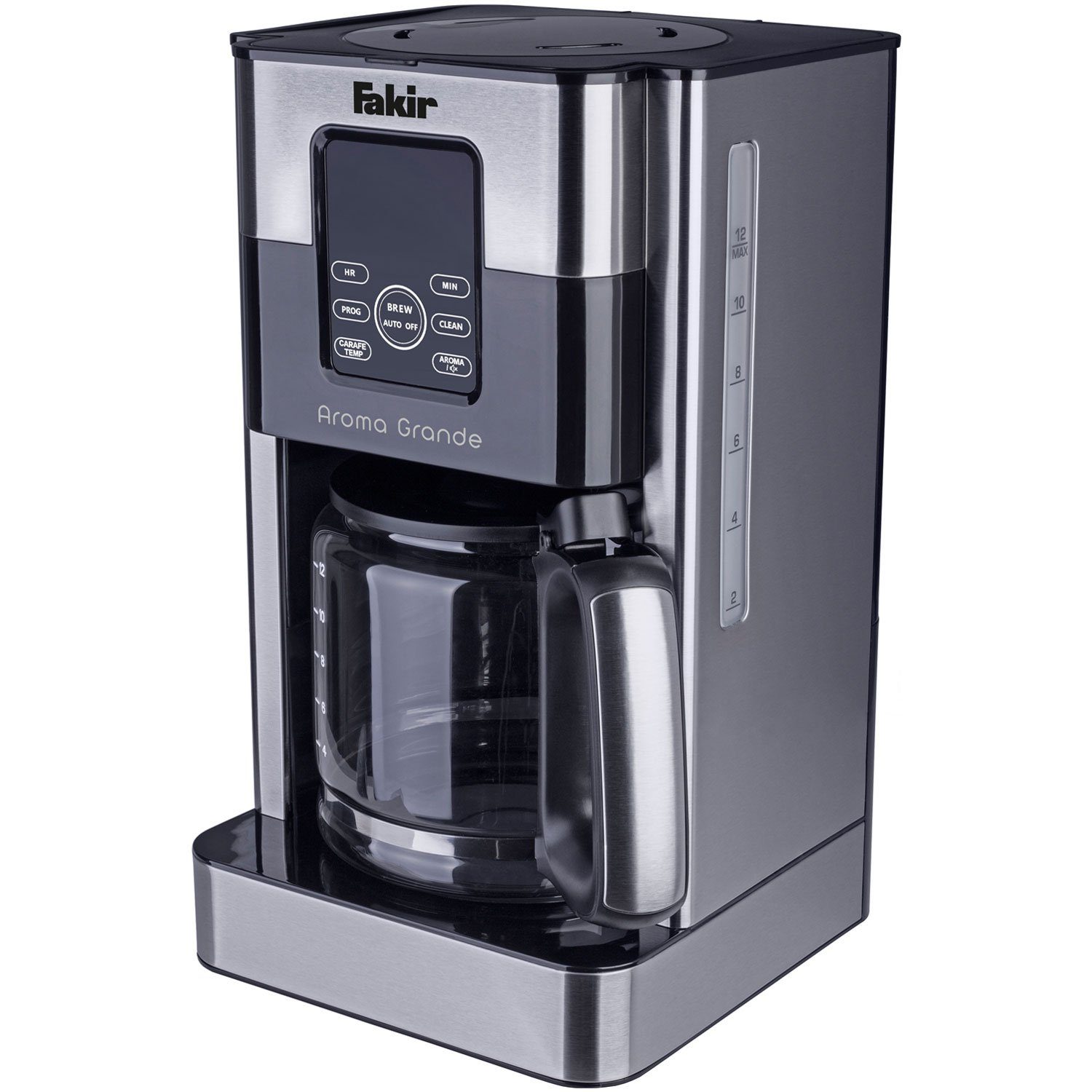 FAKIR Filterkaffeemaschine Aroma Grande, 1.8l Kaffeekanne, Edelstahl, Touch-Display, Dauerfilter, Timer, Selbstreinigung