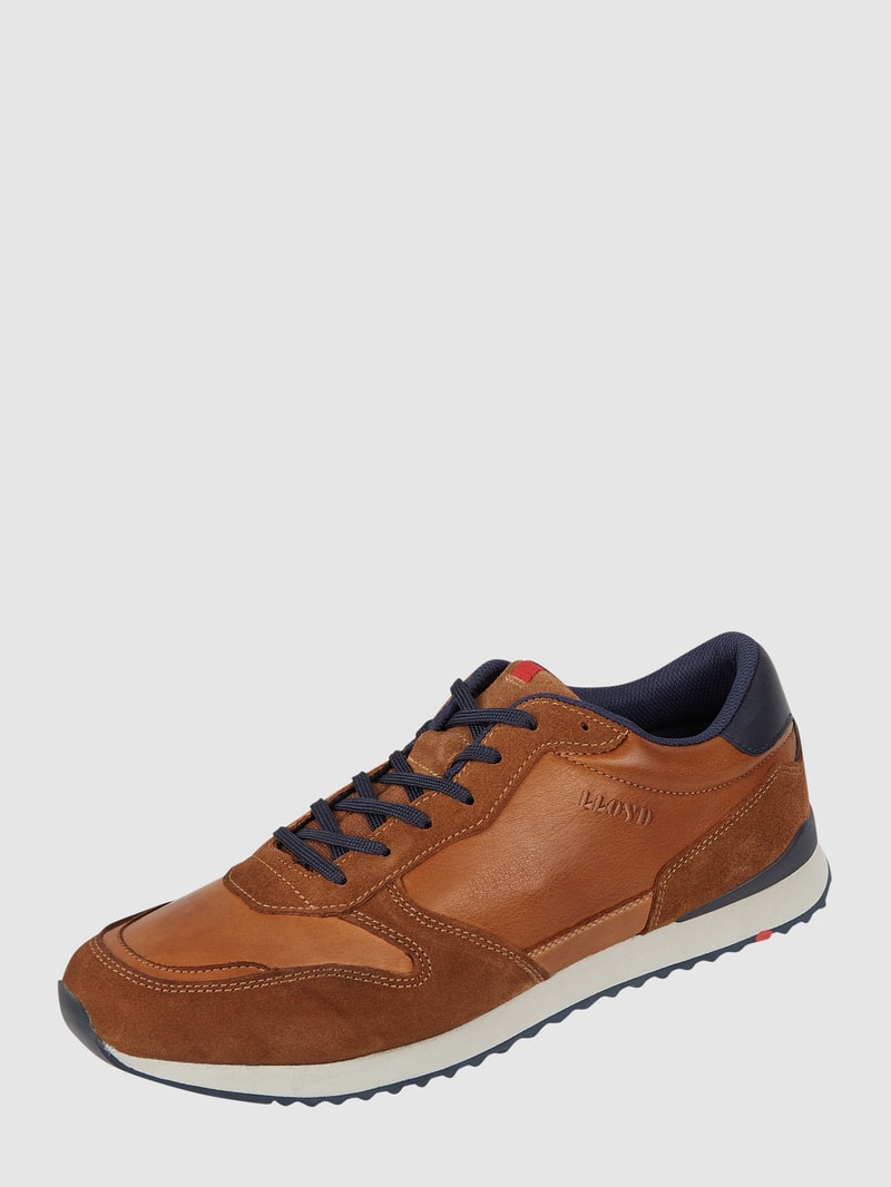 Sneaker aus Leder Modell 'Edmond' in cognac