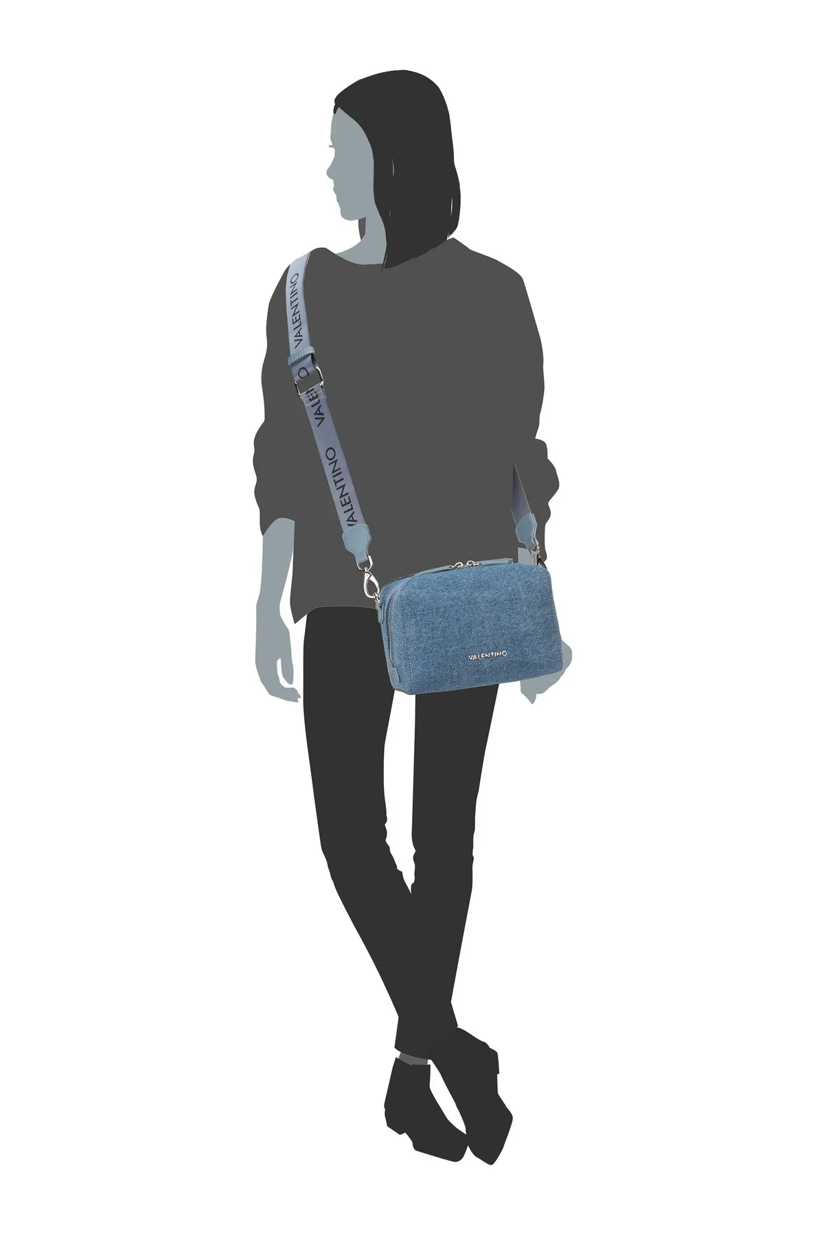 Valentino  Pattie Denim Umhängetasche 20 cm