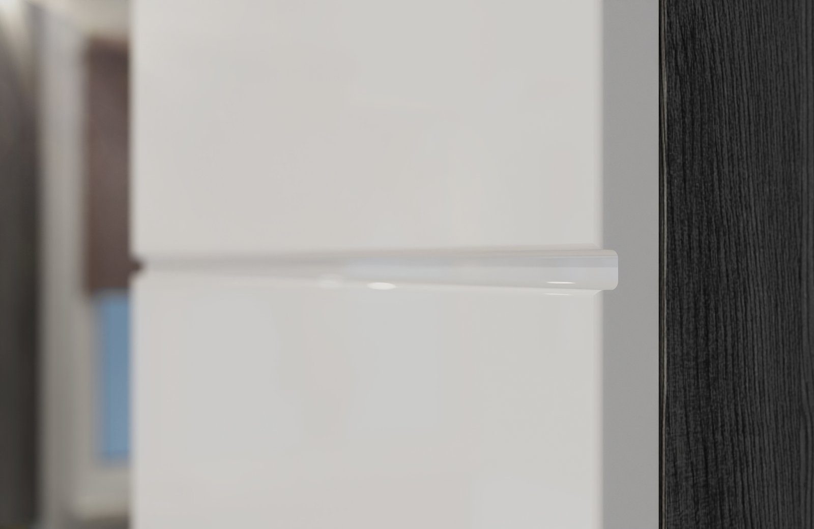 xonox.home Waschmaschinenumbauschrank Scout (Waschmaschinenschrank weiß und grau Rauchsilber, für Geräte 60 cm) Hochglanz, mit Stauraum