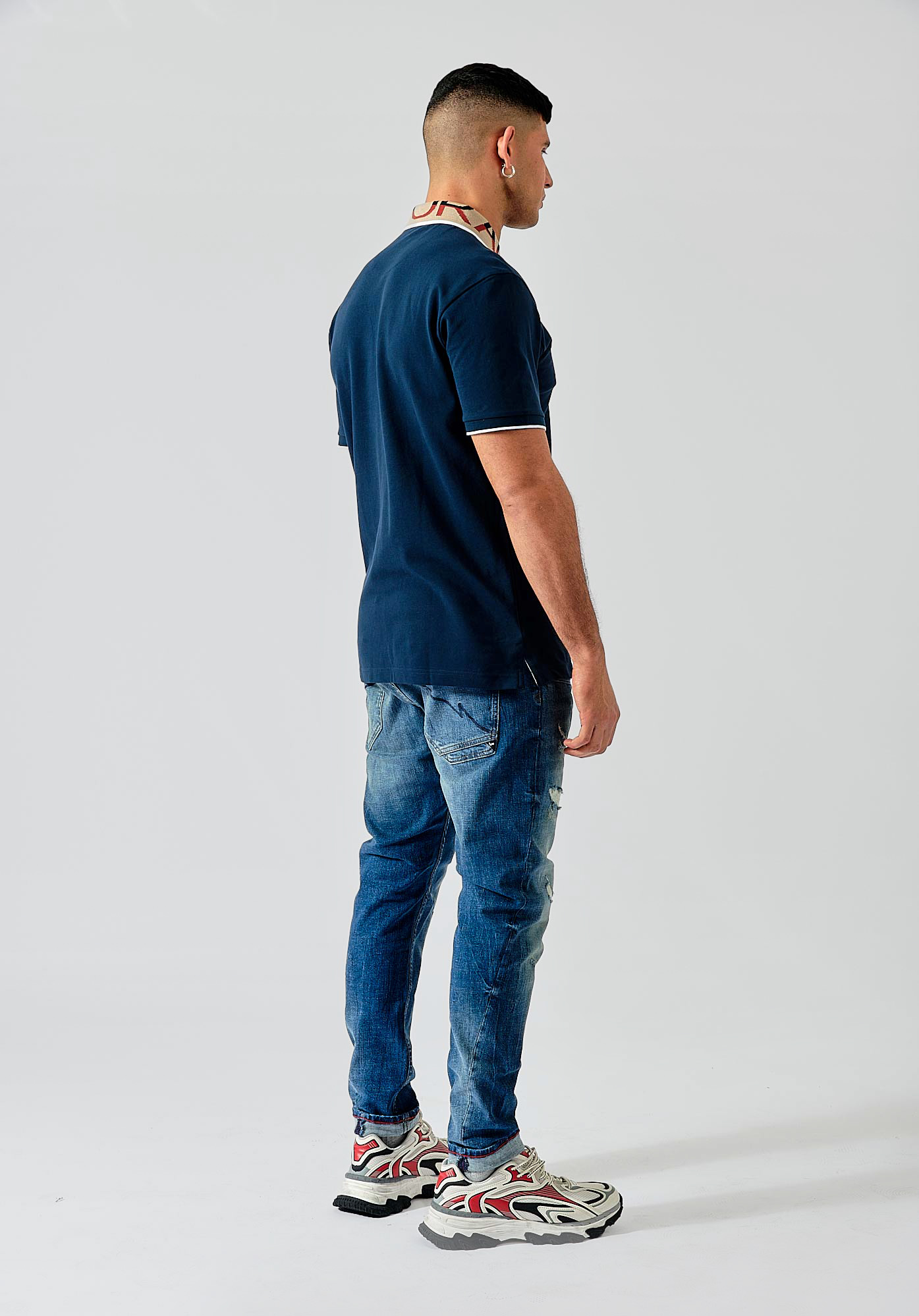 NOAH   Polo bleu homme 100% coton