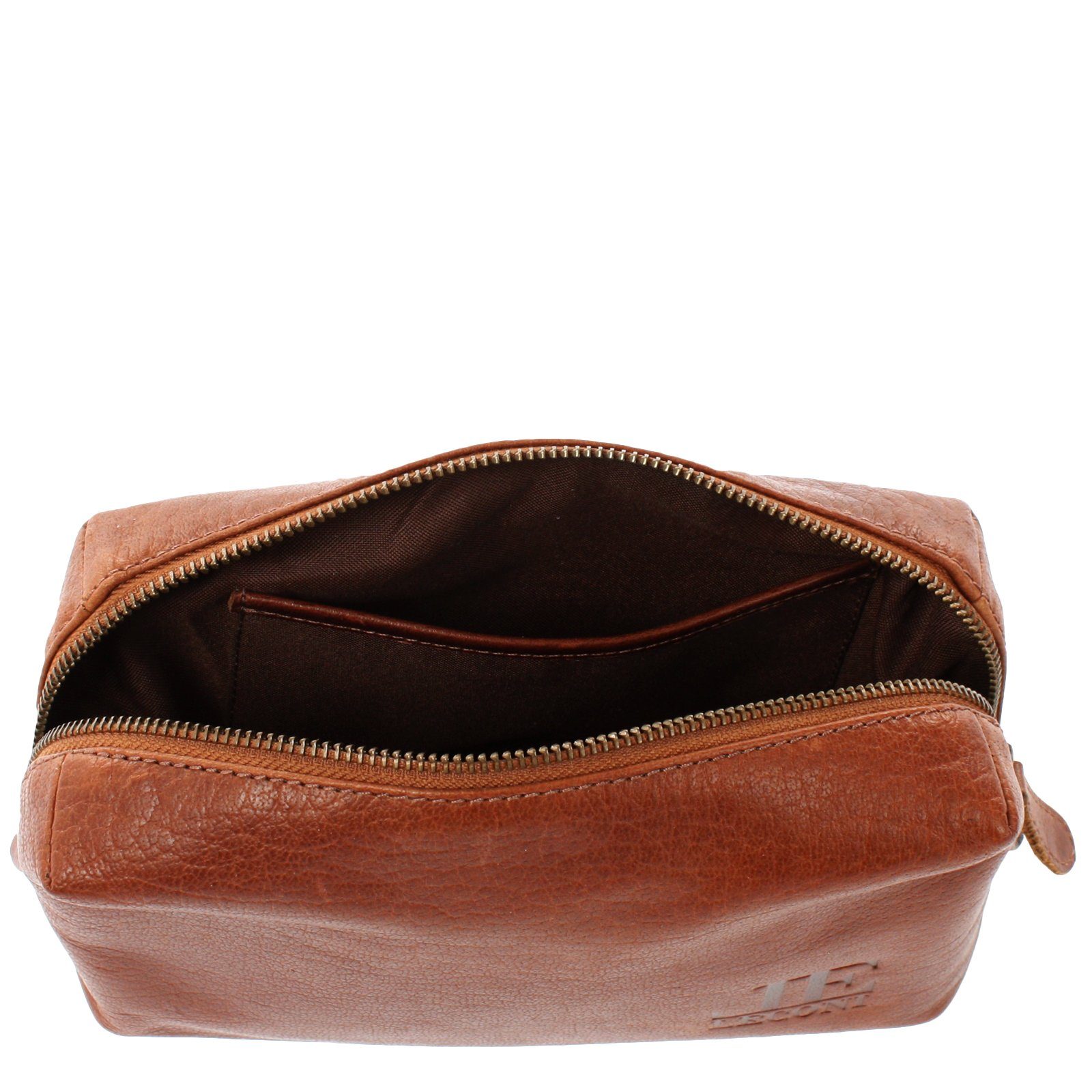 LECONI Kosmetiktasche Utensilientasche Schminktasche Stiftemappe Damen Herren Leder LE9018