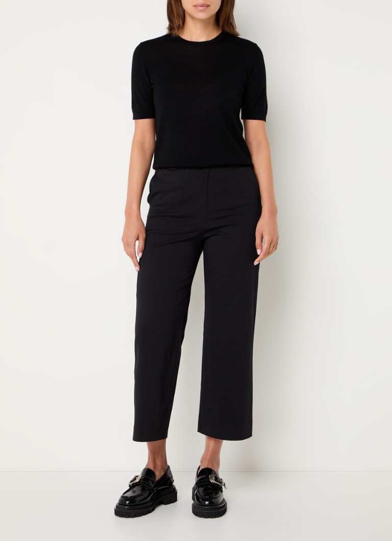 Benetton Fine-knit virgin wool top with round neckline