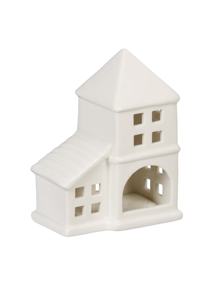 relaxdays Teelichthaus in Weiß - (B)9,5 x (H)11,5 x (T)6 cm günstig kaufen onesize