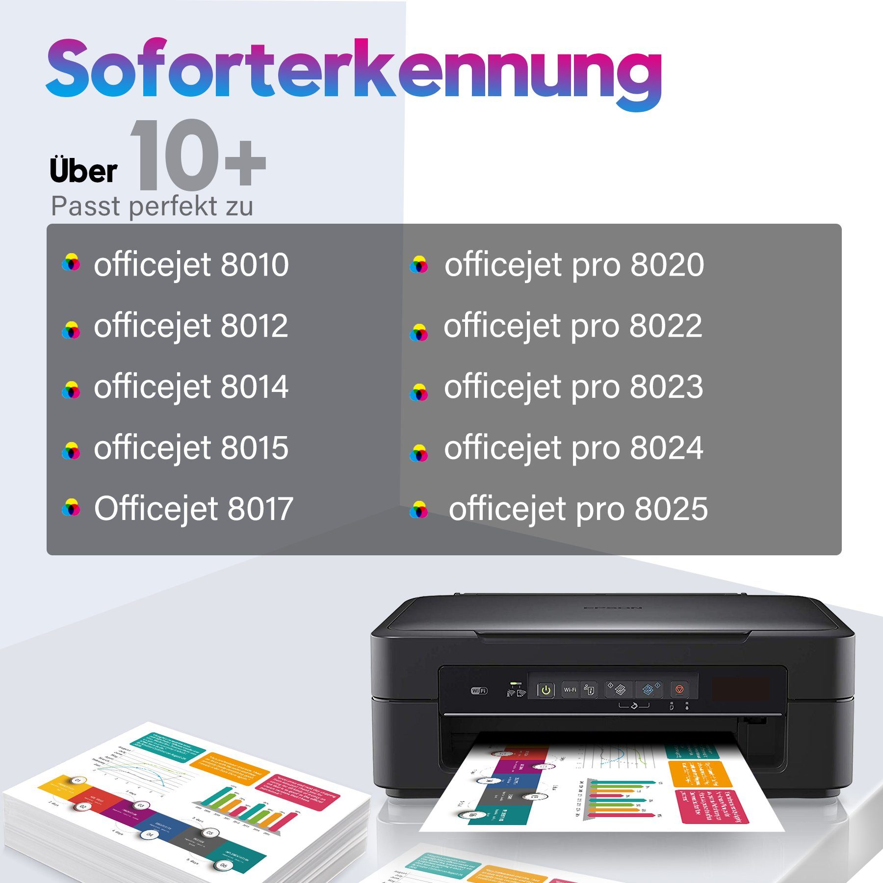 ONLYU für HP 912 912XL XL Multipack OfficeJet Pro 8020 8022 Tintenpatrone