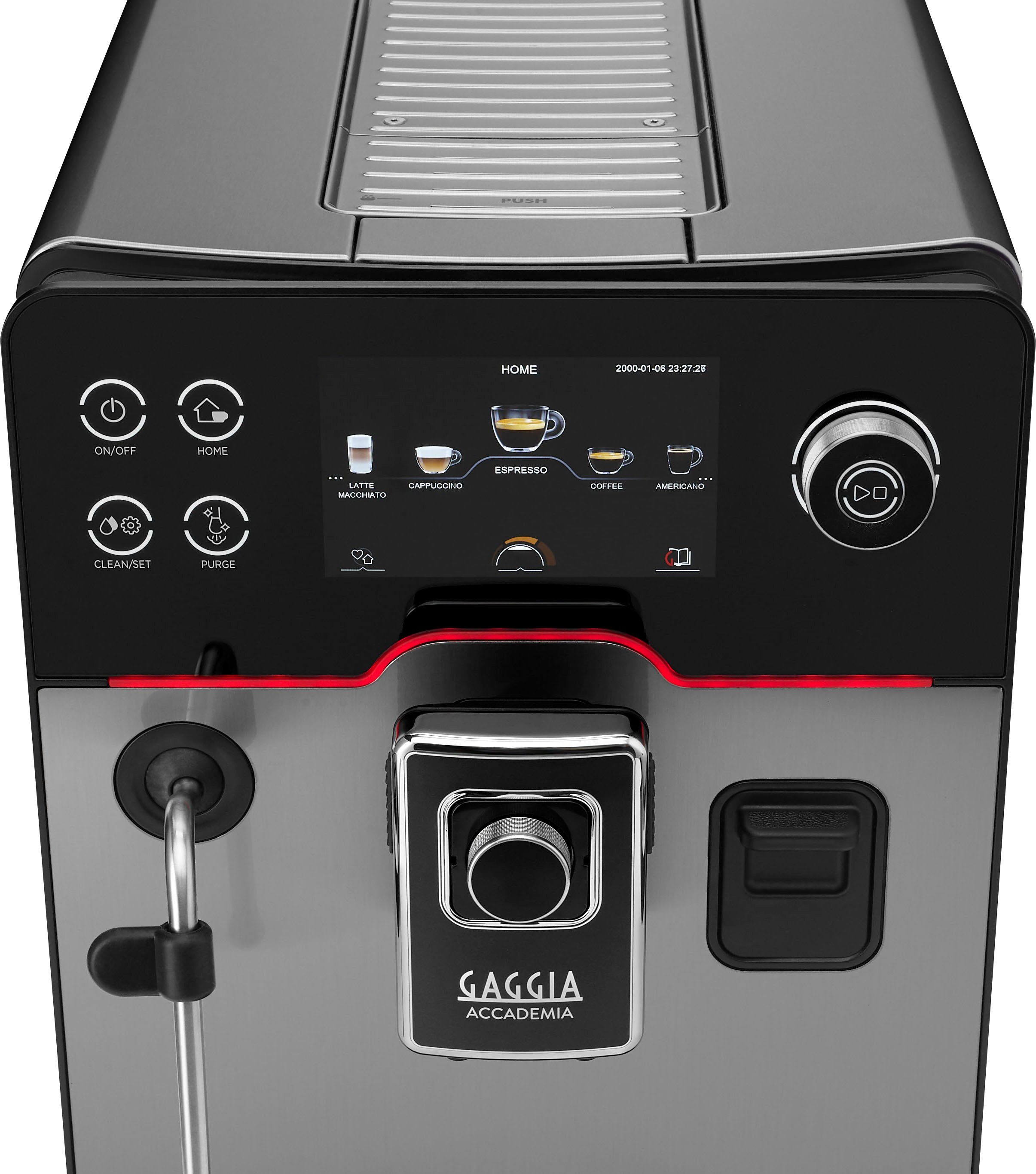 Gaggia Kaffeevollautomat Accademia Stainless Steel, vom Erfinder des Espresso - Barista@Home dank Espresso-Plus-System
