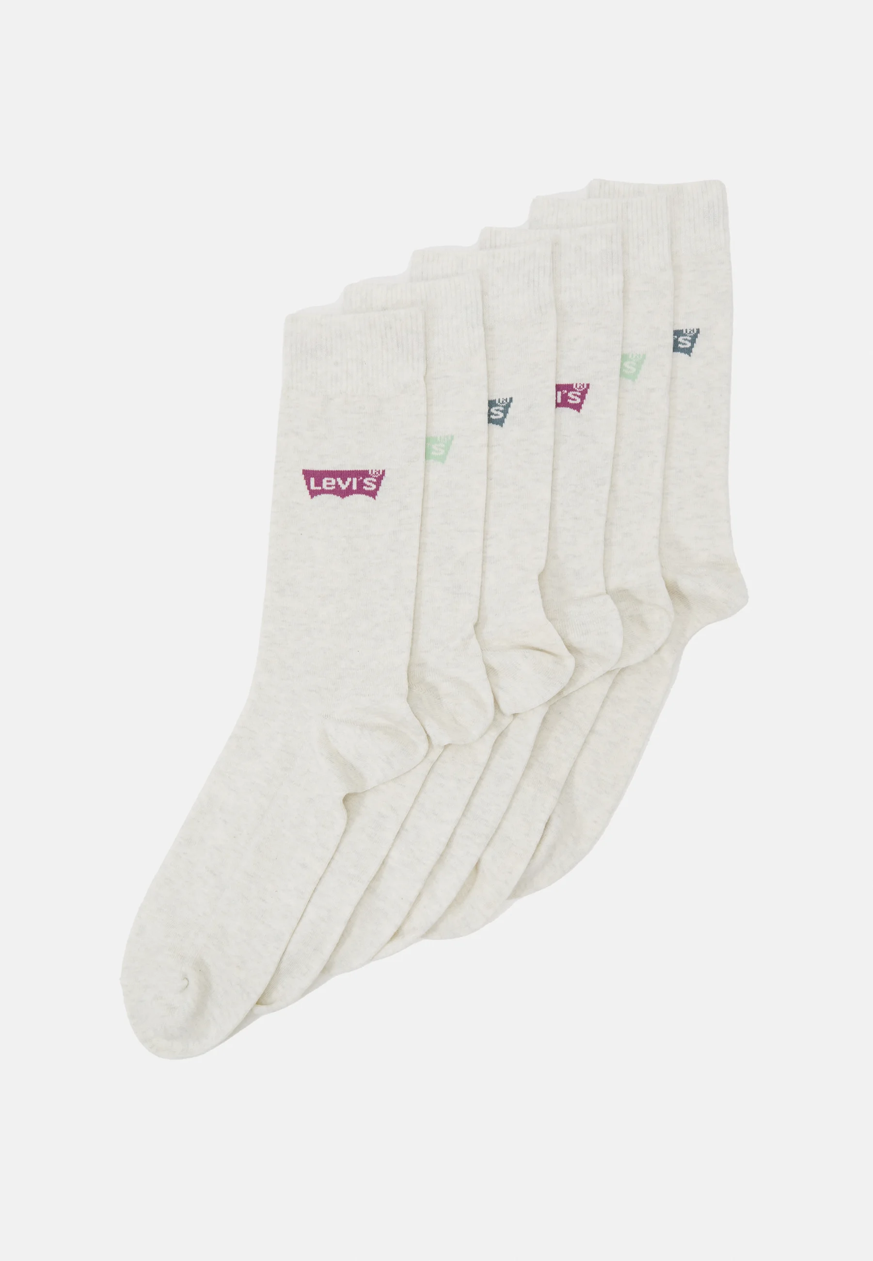 Levi's® Calcetines unisex de corte regular con logo de alas de murciélago, paquete de 6