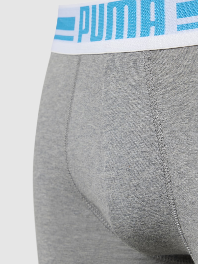 Boxershorts mit elastischem Logo-Bund im 2er-Pack in mittelgrau meliert